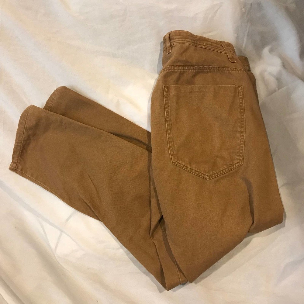 Brown/Beige Straight Leg Jeans, Men's W: 34